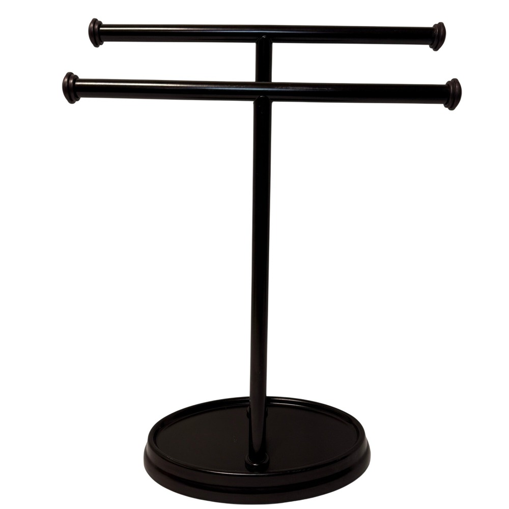 Umbra Trigem 2 Tier Jewelry Stand Dark Bronze T-Bar Necklace Organizer Tray *